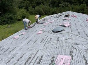 Applying shingles 