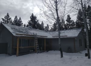 Roofing in snow 